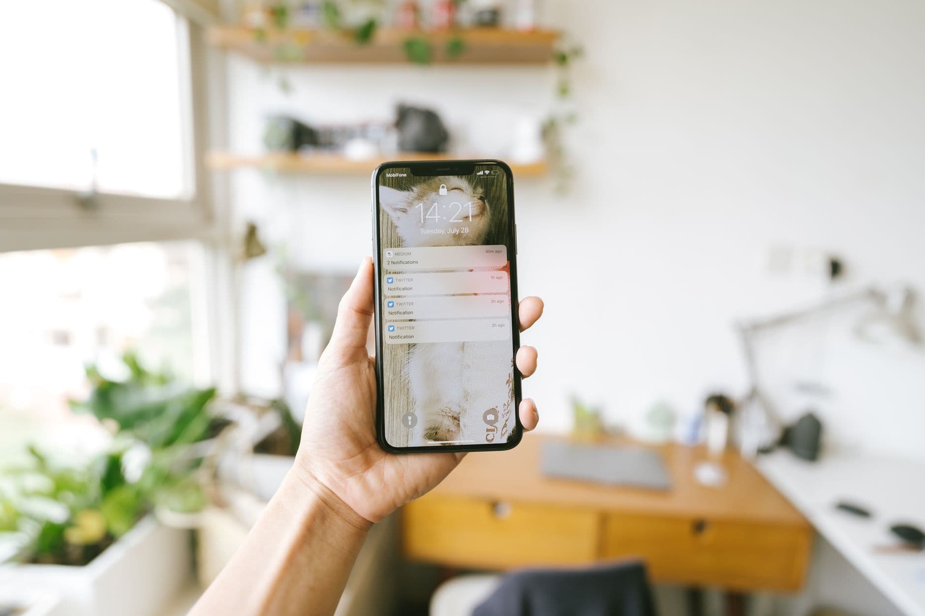 A smartphone screen showing a missed call notification